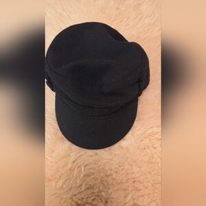 Angela & William Cadet Hat WOOL Blend Black One-Size Adult Quilted Lining